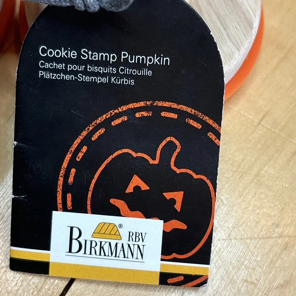 Birkman Halloween Cookie Stamper Skull Pumpkin Wooden‎ Handle Lot Of 2 Baking